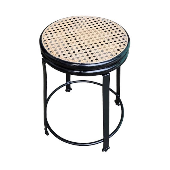 Rattan and Iron Stool